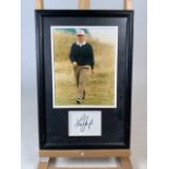 A photograph and autograph of golfer Lee Janson W:30.5cm x H:45cm