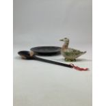 A collection of three items to include a decorative wooden spoon ( length 41.5cm) a cloisonnÃƒÂ©