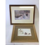A pair of mounted and framed prints by William Russell Flint Largest print W:34.5cm x H:21cm and