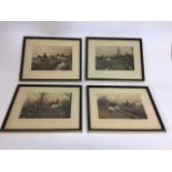 A collection of four hunting prints Frame width W:32cm x H:26cm