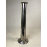 A chrome floor standing candlestick holder in the Arts and Crafts style. H:60cm