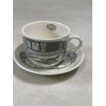 Vintage Adams transfer printed Jumbo cup and saucer in Old English Sports pattern with Georgian