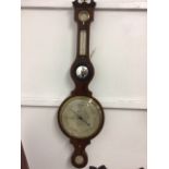 An inlaid mahogany banjo barometer A/FW:30cm x D:3.5cm x H:108cm