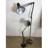 Two vintage Anglepoise lamps. Table top lamp Herbert Terry and floor standing lamp Maxam HCF
