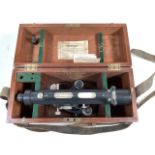 A surveyors level by Stanley, London fitted for tacheometrical reading, in a rectangular wooden box,