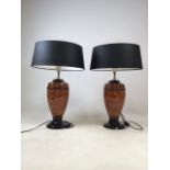 A pair of modern Olivier Corro ceramic lamps W:18cm x D:18cm x H:50cm