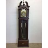 A modern reproduction long case clockW:46cm x D:20cm x H:195cm