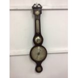 A mahogany banjo barometer by B Cantoni, HorshamW:25cm x D:3.5cm x H:98cm
