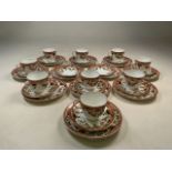 Delphine English bone china plates cups and saucers with floral decoration.