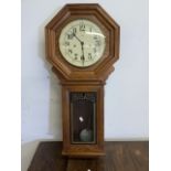 A reproduction Ridgeway regulator drop head wall clock. W:45cm x H:102cm