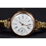 An early 20th century 18k gold manual wind wrist watch(converted pocket watch) by Vacheron and