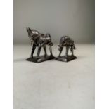 Two Indian white metal models of a horse and an elephant. 48g