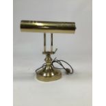 Brass library desk lamp with adjustable shade.W:24cm x H:34cm