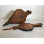 Copper bellows also with a set of oak and leather bellows.