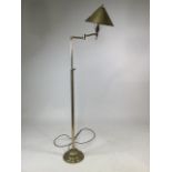 Adjustable brass standard lampHeight 134cm