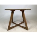 A small mid century oak table with formica top. W:54cm x D:40cm x H:47cm
