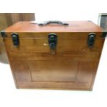 A portable watchmakers or collectors cabinet. W:50cm x D:26cm x H:40cm