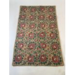 An old Kashmiri hand stitched wool chain rug. W:115cm x H:72cm