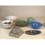 A collection of mid century items to include a Disney jelly mould, Johnson Bros bowls and Phoenix