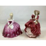 Two Royal Doulton figurines. Victoria H:19cm and Top O the Hill H:19cm