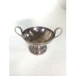 A french silver bowl with loop handles and swan terminals in a circular stepped base. 4.7oz W:16cm x