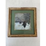 Luigi Loir. (French 1845-1916). Snowy street scene. Signed Loir Luigi bottom right. Gouache with