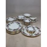 A Wedgwood Hathaway RosenDinner service for eight people in good condition. Three sizes of plates