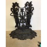 A French cast metal decorative stick/umbrella stand. Stamped Corneau Alfred A Charlville No27 in the