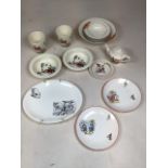 A collection of mid century chine to include a Noddy tea pot and two plates, two Royal Vale