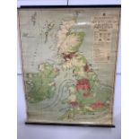 Great Britain and Ireland Industry and population scroll map. Printed by W and A K Johnston ltd.