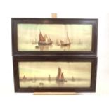 Pair of framed nautical scenes, signed Garman Morris. Titled Hazy Morn and Dawn respectively.