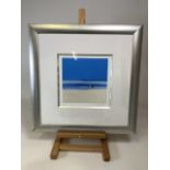 A John Horsewell limited edition print 50 of 60 signed in pencil. Beach scene in silvered frame.