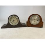 A German mantle clock also with an inlaid mantle clock-shell only in workings. H:23cm