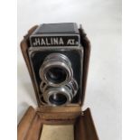 A Halina AI twin lens film camera in original case