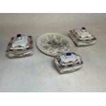 Three Alexandra Royal Corona Ware lidded dishes by S.Hancock & Sons. Together with a large