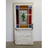 A Victorian stained glass door. W:99.5cm x H:215cm