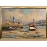 Wyn Appleford. Oil on canvas St Ives harbour in modern frame. Image size W:45cm x H:30cm