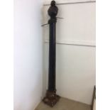 A cast metal Victorian stable hitching post. W:28cm x D:10cm x H:184cm