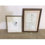 Two Lydia Kiernan prints. Study of horses. Both signed and dated in bottom left corner. Smaller: