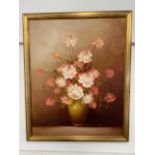 Robert Cox (1934-2001) A floral oil on canvas in gilt frame. W:55cm x H:67cm