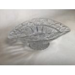 A large cut glass centre bowl. W:36cm x D:30cm x H:15cm