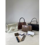 Collection of vintage handbags and accessories. To include Freedex leather handbag, Jane Shilton and