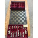 A complete Mandarin chess set with chess board. W:46cm x H:46cm