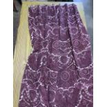 Pair of curtains for track width 180cm. Each curtain 90cm width x 193cm length. Fully lined