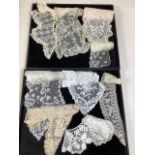 A Collection of nineteenth century antique lace to include collars. Some discolouration