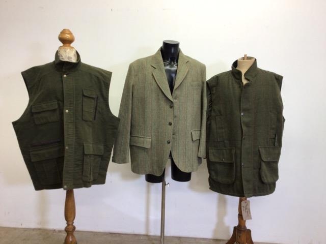 MenÃ¢â‚¬â„¢s country tweed jacket approx 50 inch chest with check waistcoat size XXXL and cotton