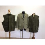 MenÃ¢â‚¬â„¢s country tweed jacket approx 50 inch chest with check waistcoat size XXXL and cotton