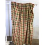 A pair of triple pleat curtains W:74cm x H:143cm Together with a selection of fabric lengths and