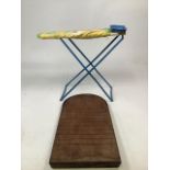 Toy Tri-ang ironing board and wooden shove halfpenny board length 61cm x width 33cm
