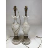 A pair of onyx style lamps. H:44cm